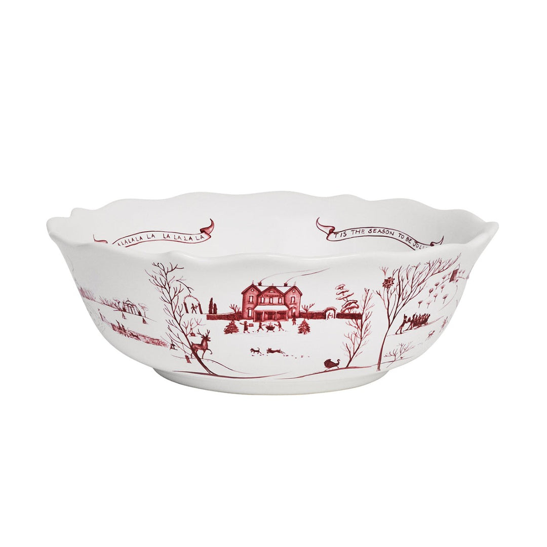 JULISKA Country Estate Winter Frolic Ruby Serving Bowl Default Title
