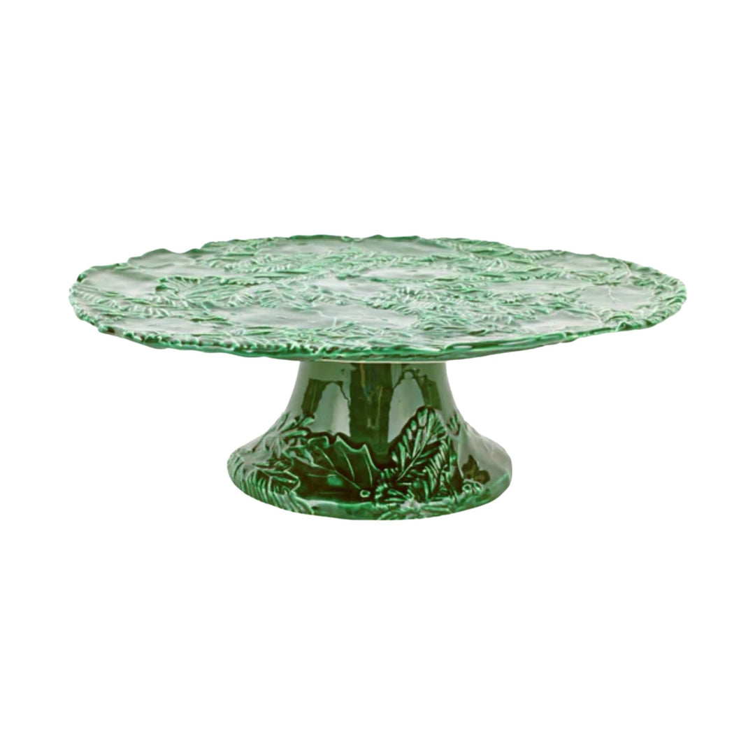 VIETRI Lastra Holiday Green Figural Cake Stand