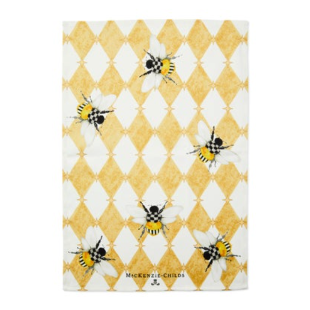 MACKENZIE CHILDS Honeycomb With Bees Dish Towel Default Title