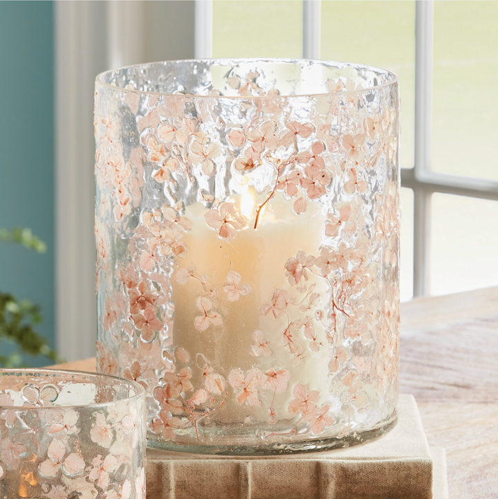 NAPA HOME & GARDEN Petite Blossoms Large Hurricane Glass Candleholder