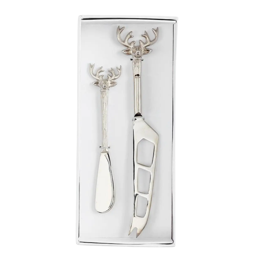 SANTA BARBARA DESIGN STUDIO Silver Stag Cheese Knife Set Of 2 Default Title