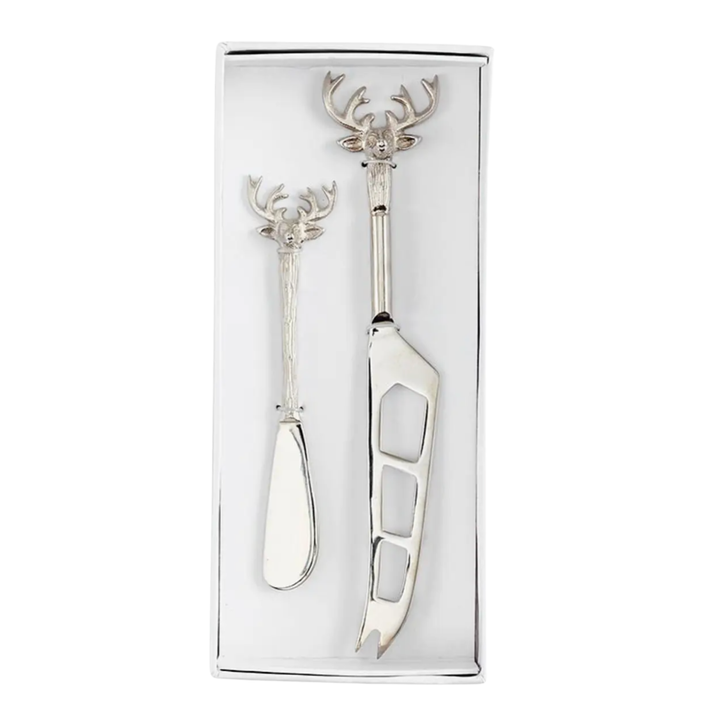 SANTA BARBARA DESIGN STUDIO Silver Stag Cheese Knife Set Of 2 Default Title