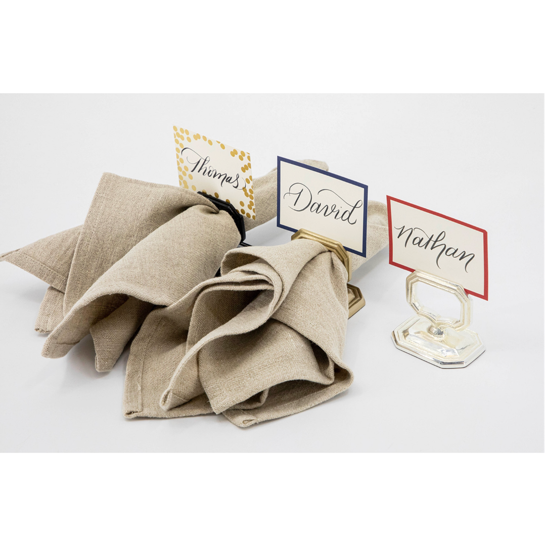 HESTER & COOK Silver Napkin Ring With Place Card Holder