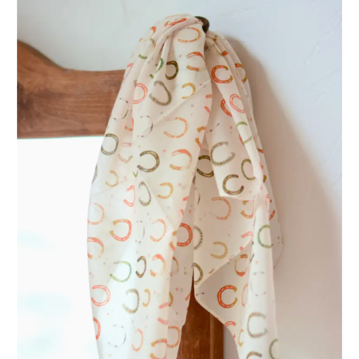 TIRZAH LANE ART Lucky Cowgirl: Cowgirl Western Scarf Bandana Silk Wild Rag