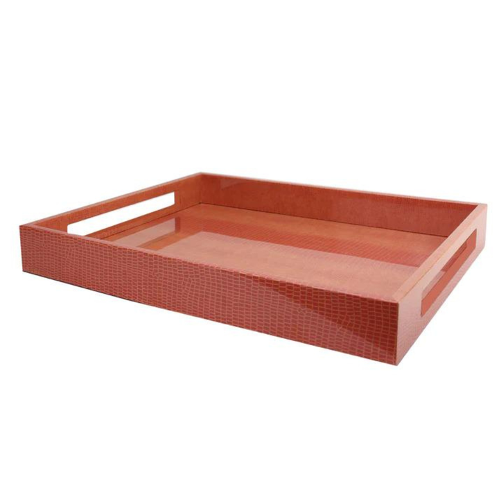 ADDISON ROSS Orange Croc Textured Tray Default Title