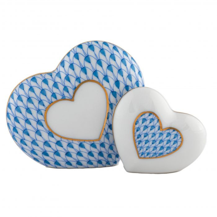 HEREND Two Of Hearts BLUE