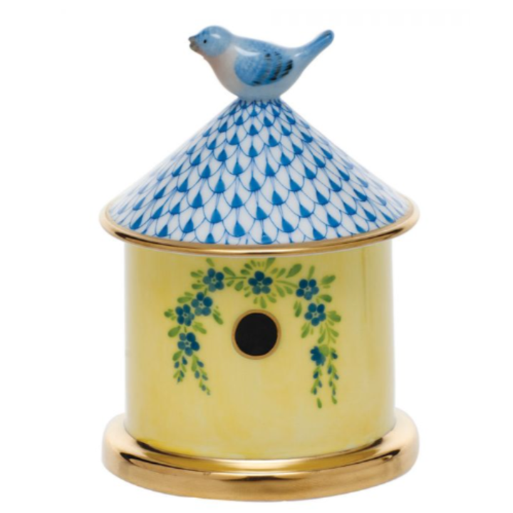 HEREND Bird House BLUE