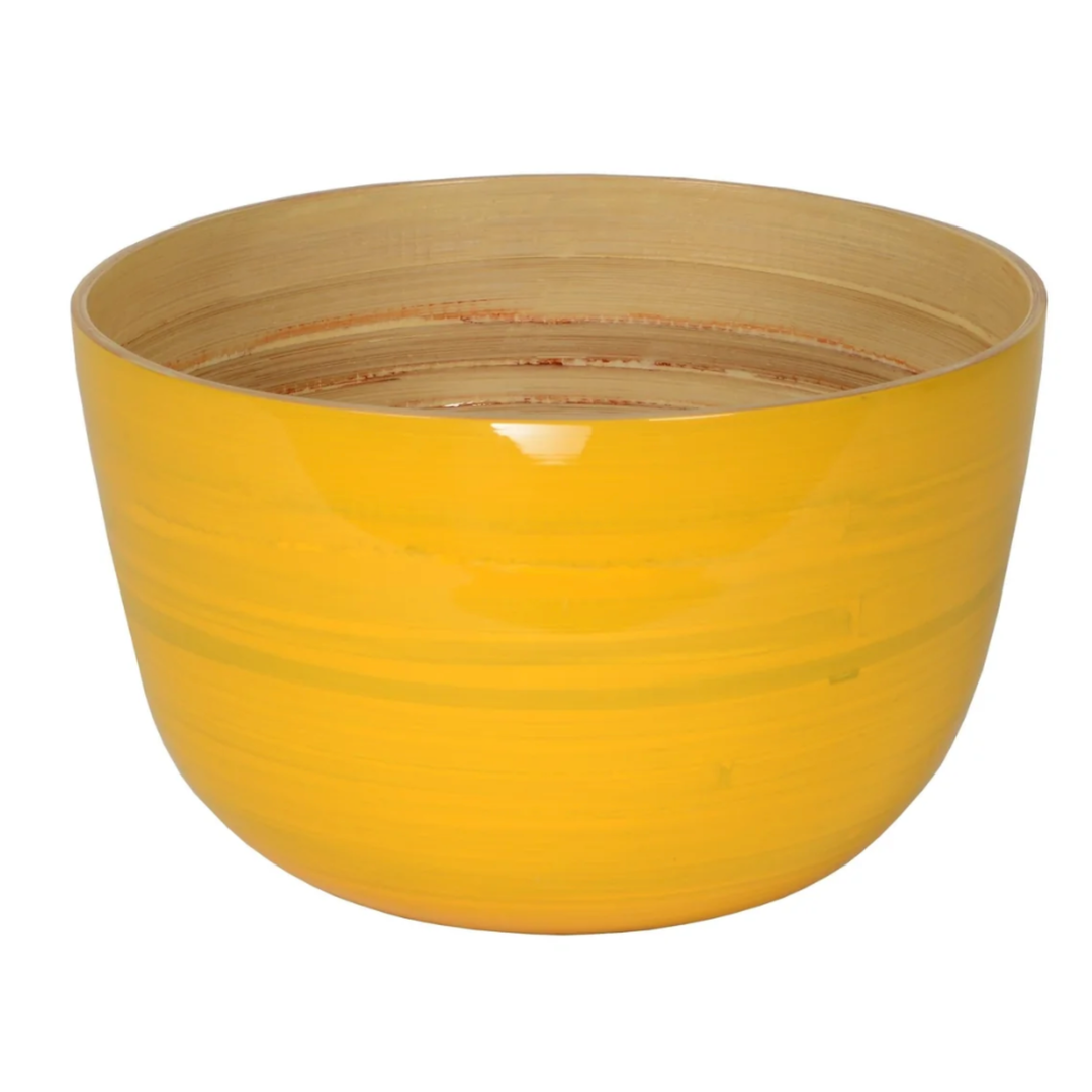ALBERT L. Yellow Bamboo Serving Bowl Default Title