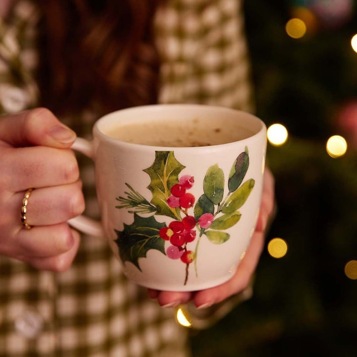 PORTMEIRION Botanic Garden Christmas Holly Latte Mug