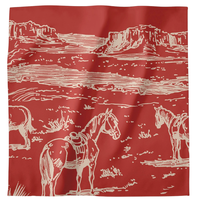 Individually Sold Western Scene Dinner Napkin