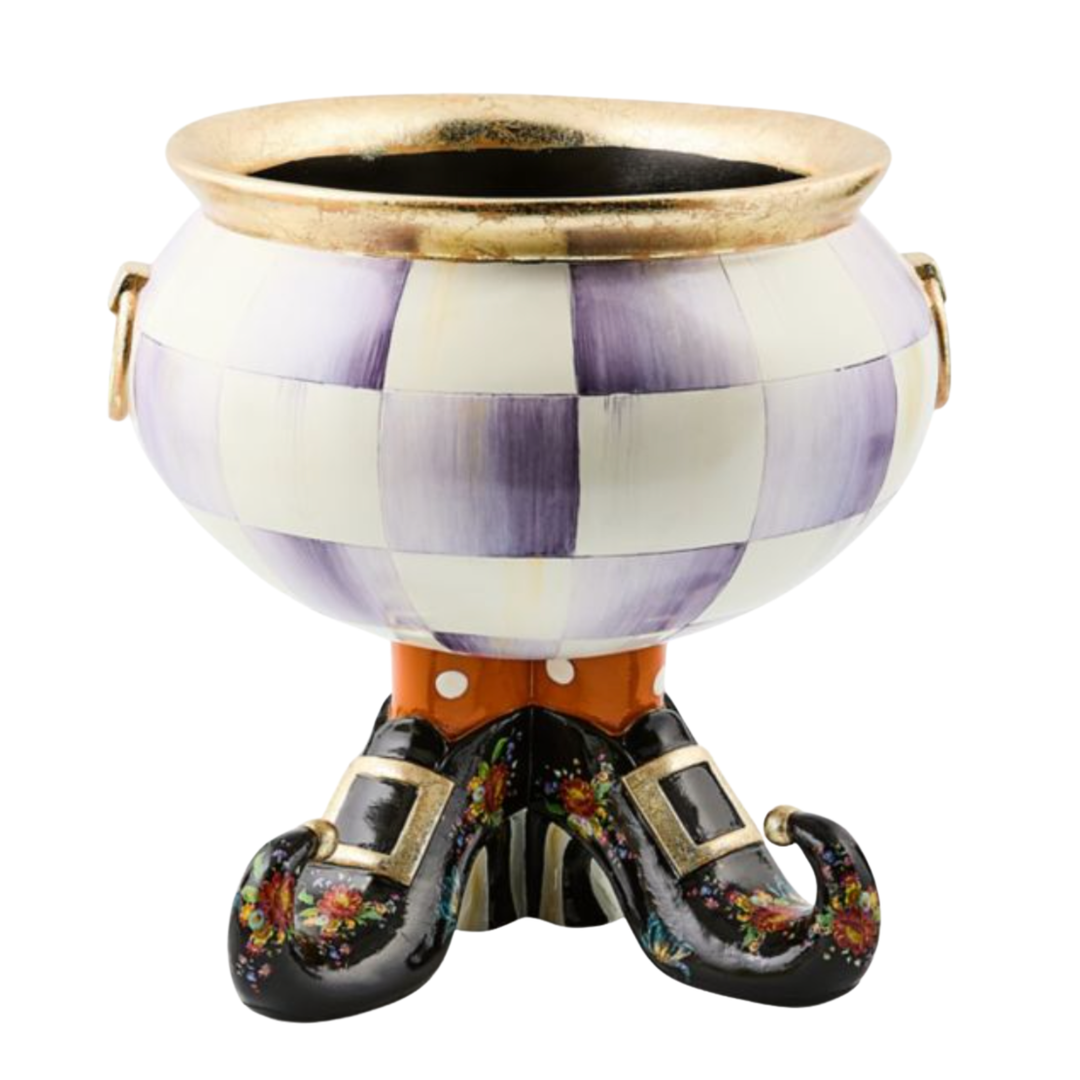 MACKENZIE CHILDS Halloween Fergal Violet Check Cauldron Default Title