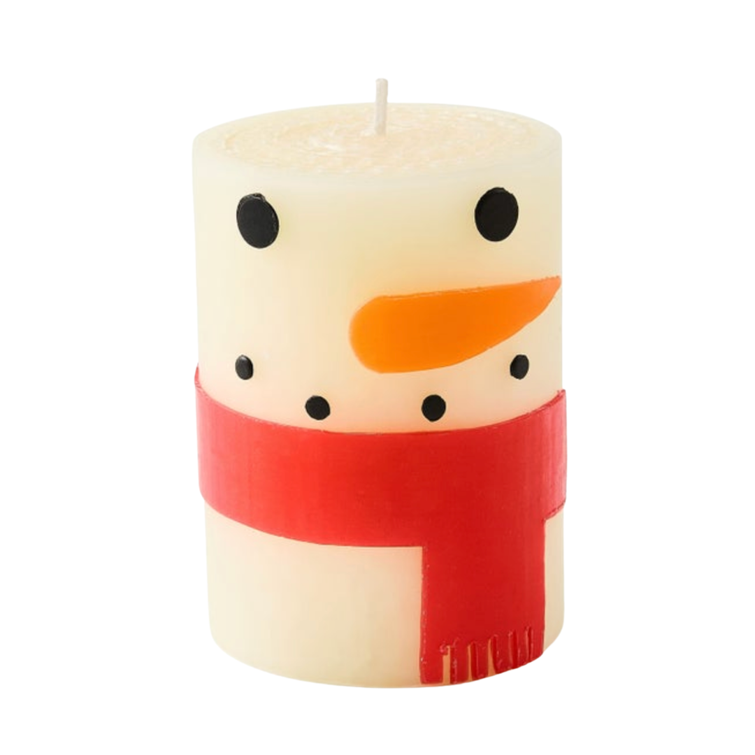 MACKENZIE CHILDS Snowman Pillar Candle Default Title