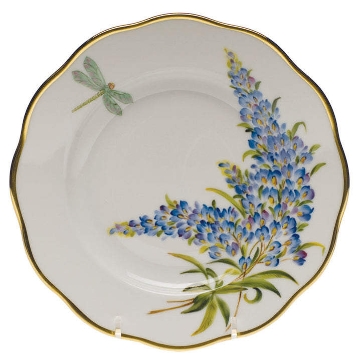HEREND Texas Blue Bonnet American Wildflower Salad Plate