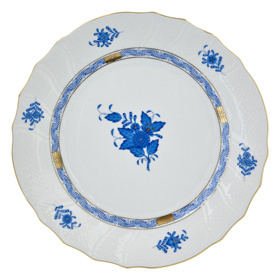 HEREND Chinese Bouquet Blue Dinner Plate