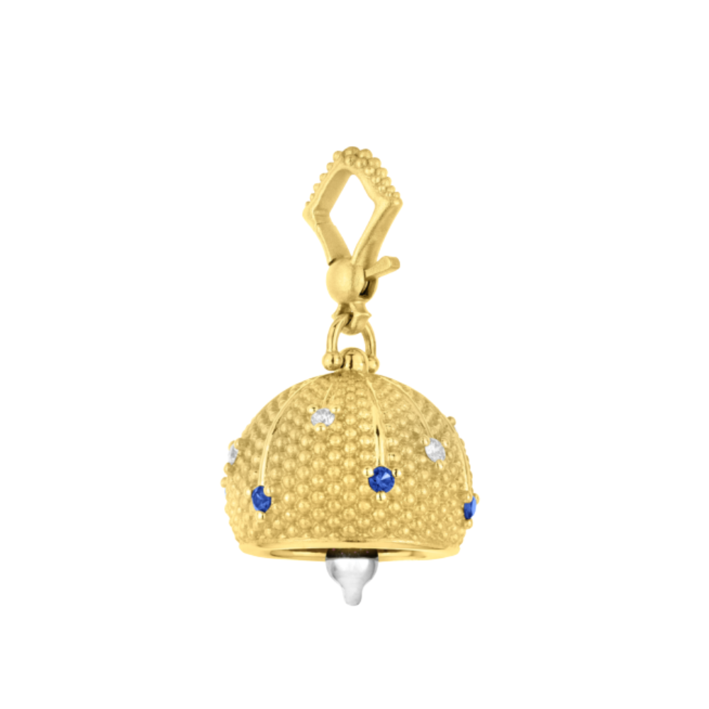 PAUL MORELLI Sequence Yellow Gold Meditation Bell #4 With Diamonds And Sapphires