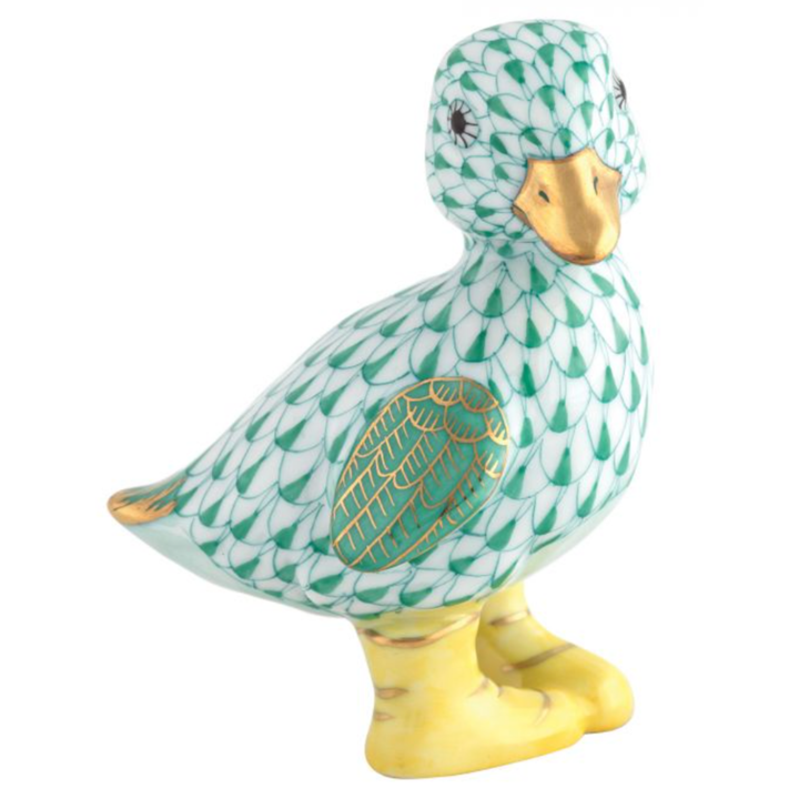 HEREND Duckling In Boots GREEN