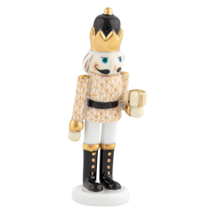 HEREND Nutcracker With Gift BUTTERSCOTCH