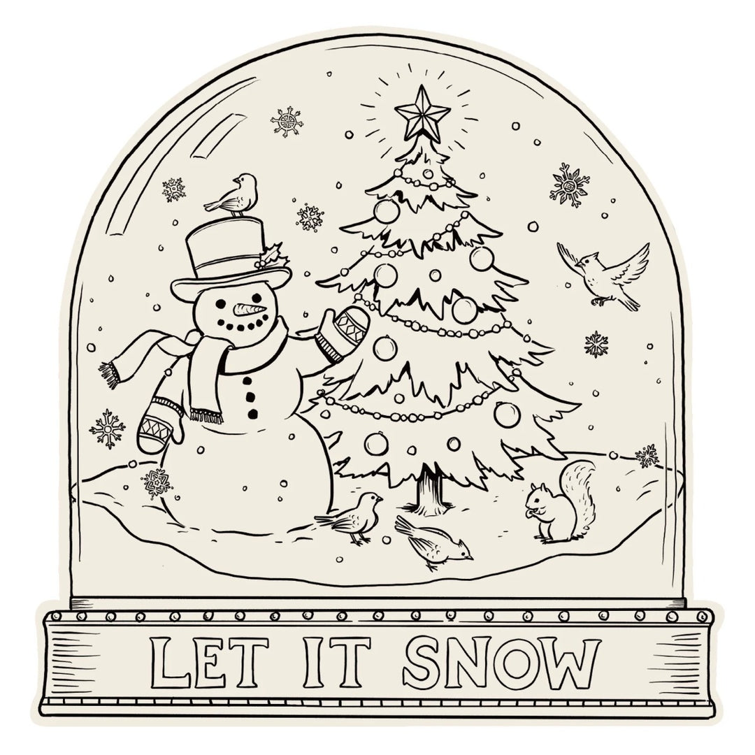 HESTER & COOK Die-Cut Snow Globe Coloring Placemat