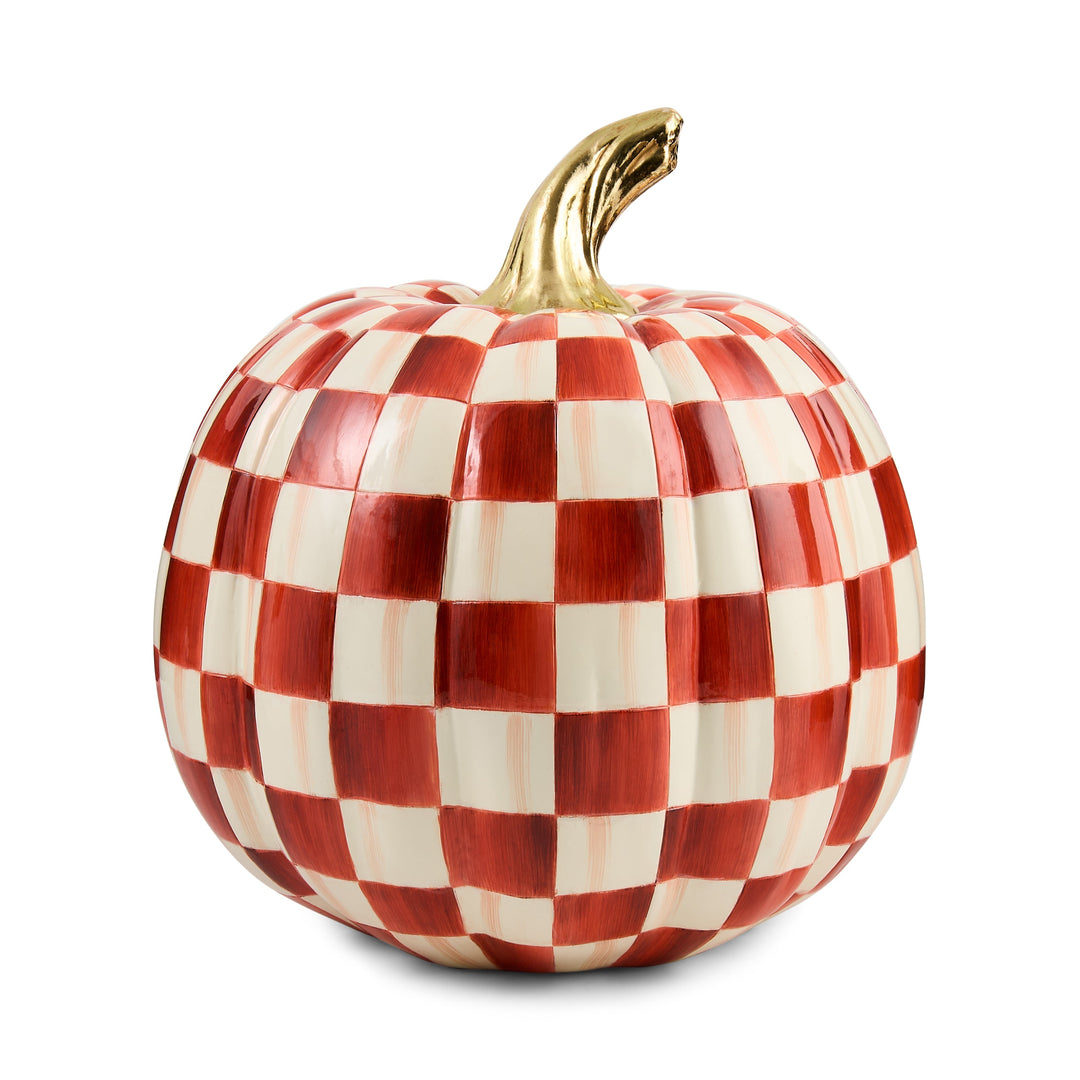 MACKENZIE CHILDS Paprika Check Medium Pumpkin