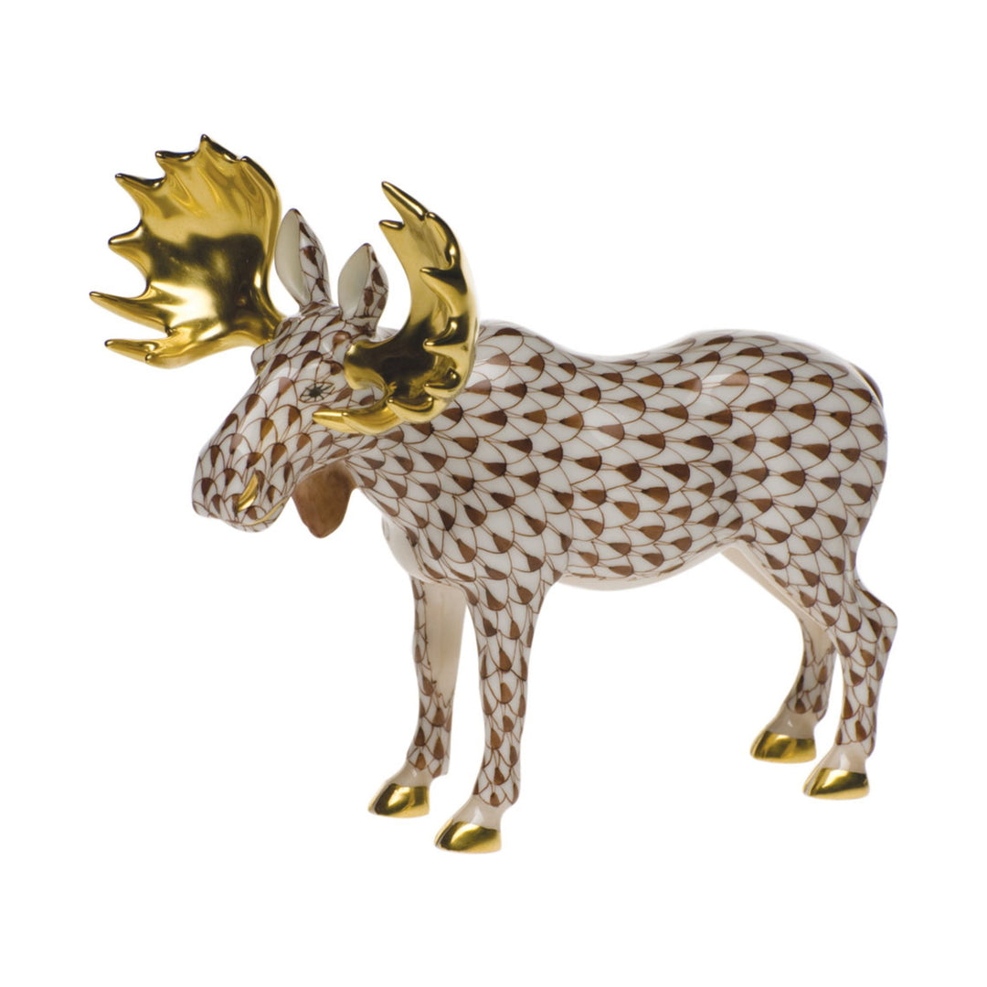 HEREND Standing Moose CHOCOLATE