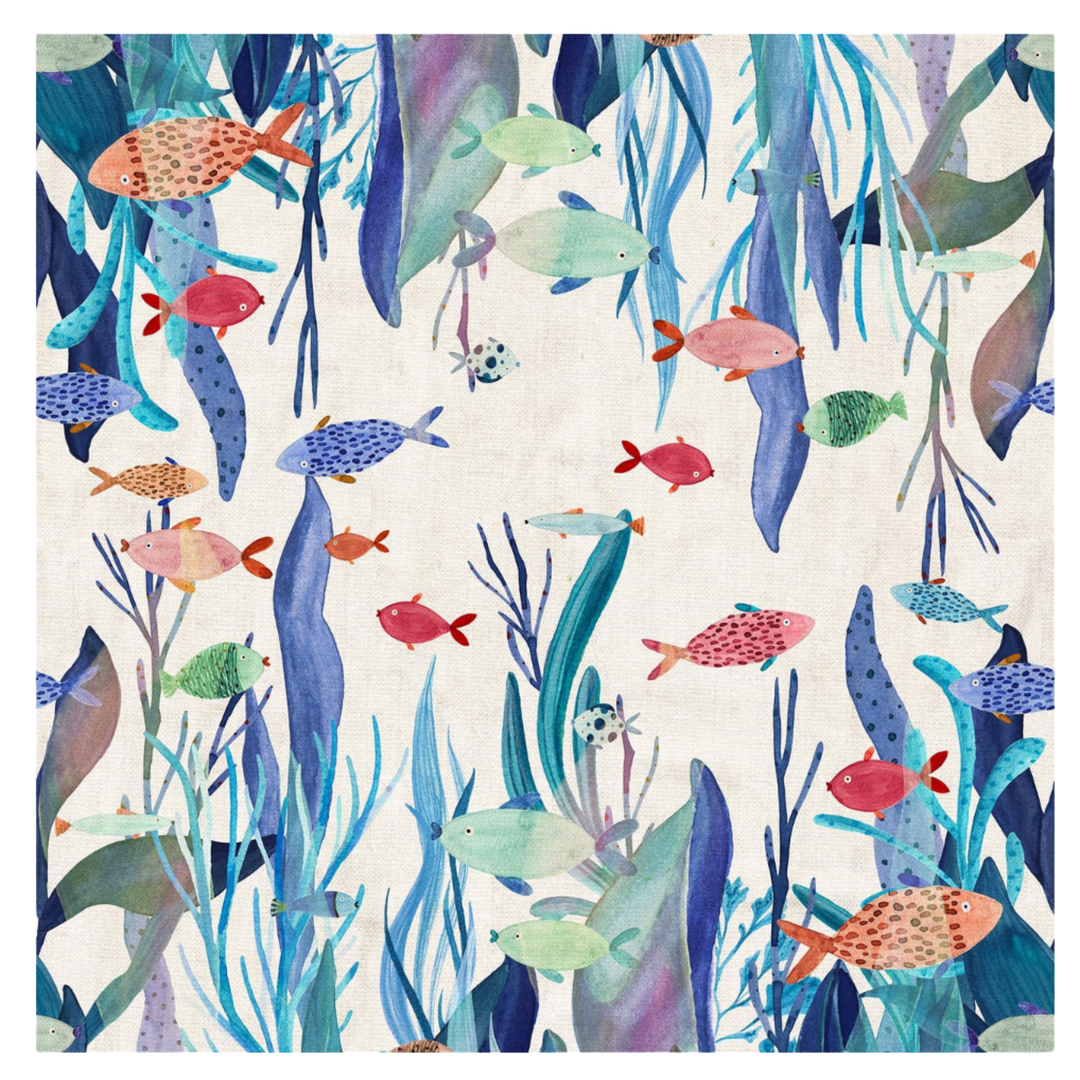 TESSITURA TOSCANA Poseidon Blue Tablecloth