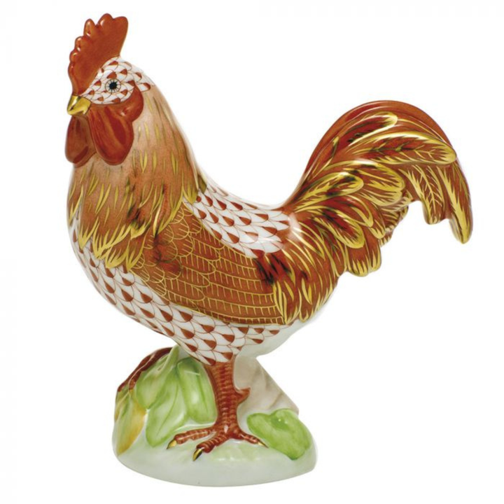 HEREND Proud Rooster RUST