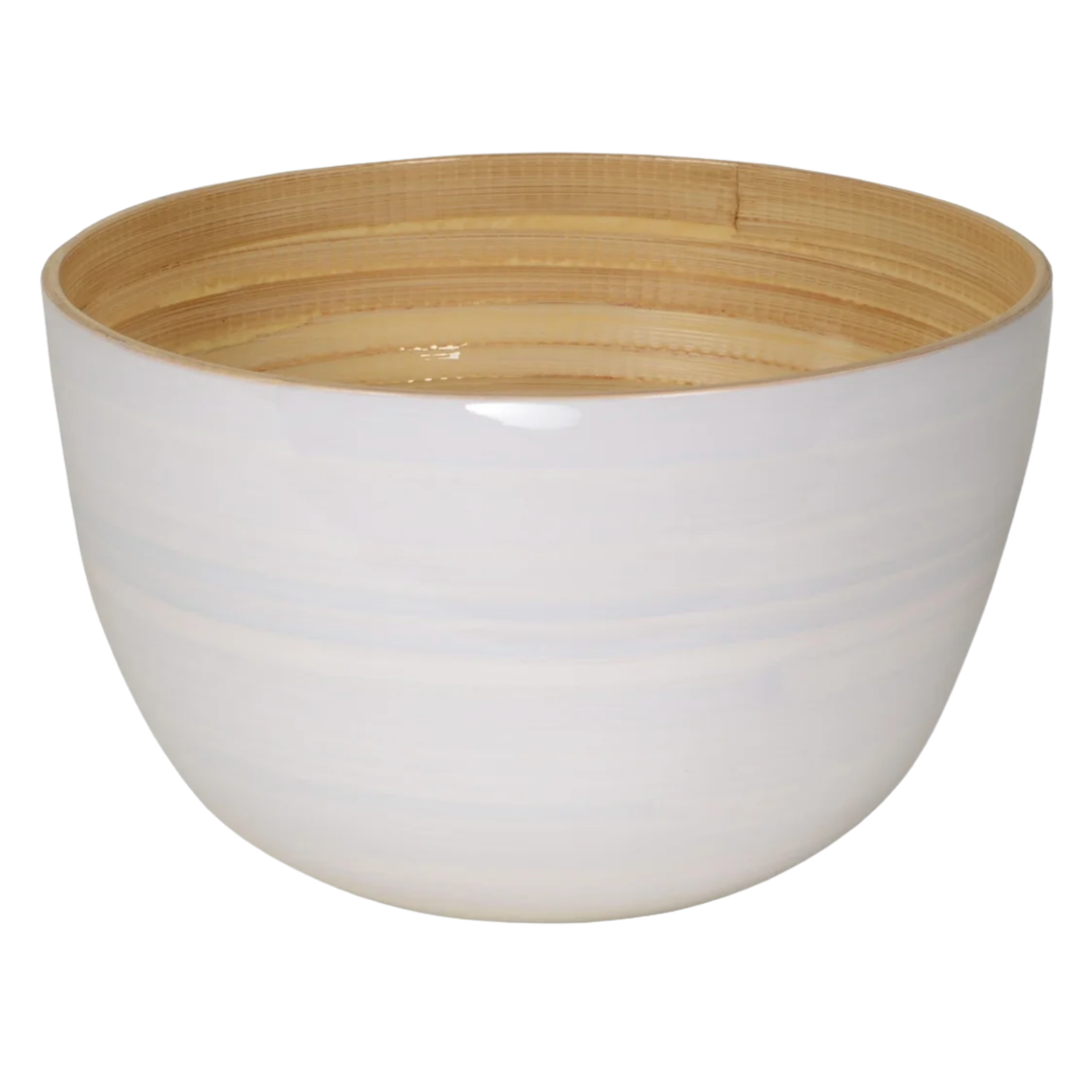 ALBERT L. White Bamboo Serving Bowl Default Title