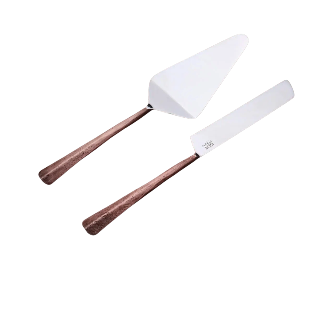 INOX ARTISANS Artisans Ridge Copper Antique Cake Server Set Default Title