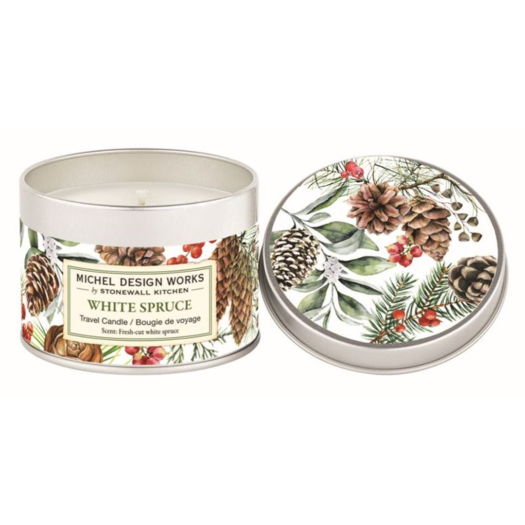 MICHEL DESIGN White Spruce Travel Candle Default Title
