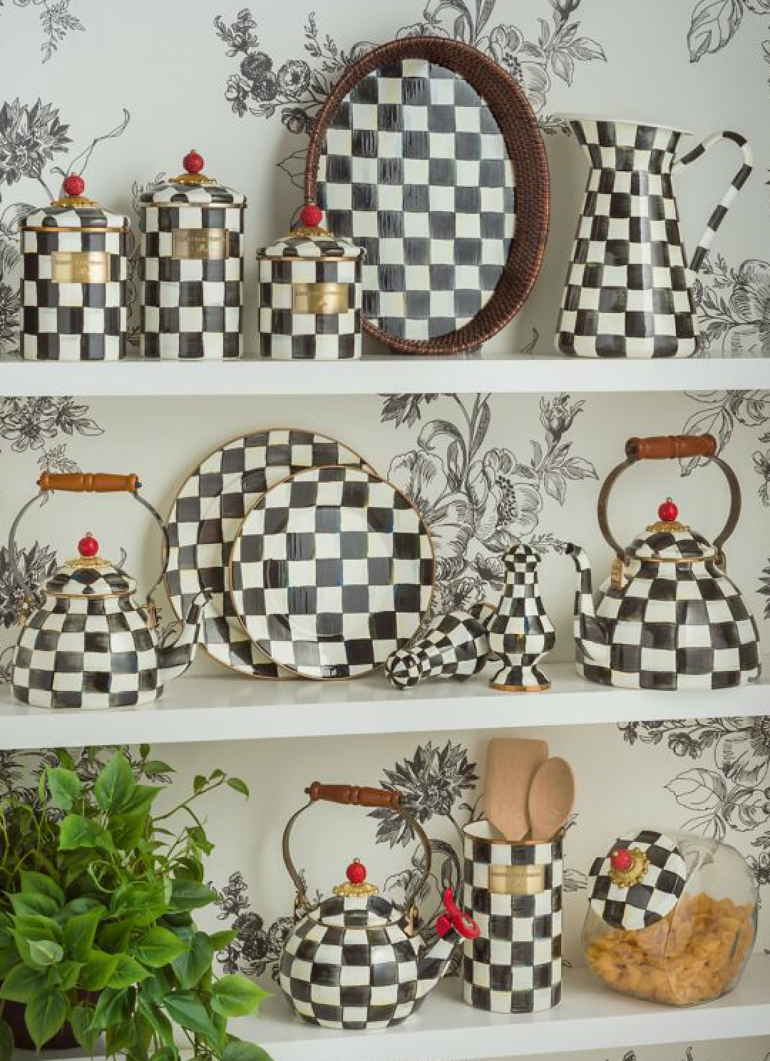 MACKENZIE CHILDS Courtly Check Oval Platter