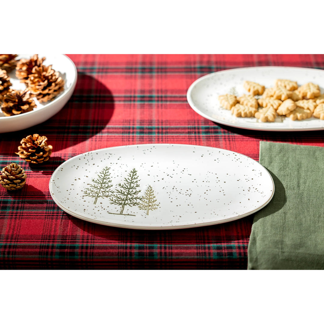 GRACE TEAWARE Winter Pine Trees Oval Platter