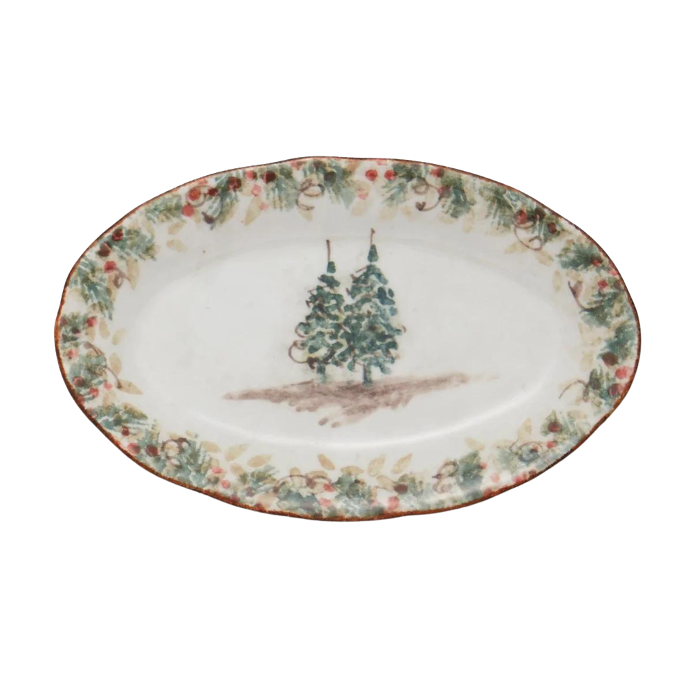 ARTE ITALICA Small Natale Oval Tray Default Title