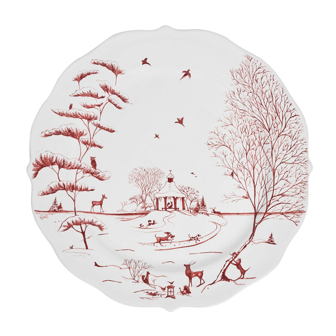 JULISKA Country Estate Winter Frolic Ruby Charger Platter Default Title
