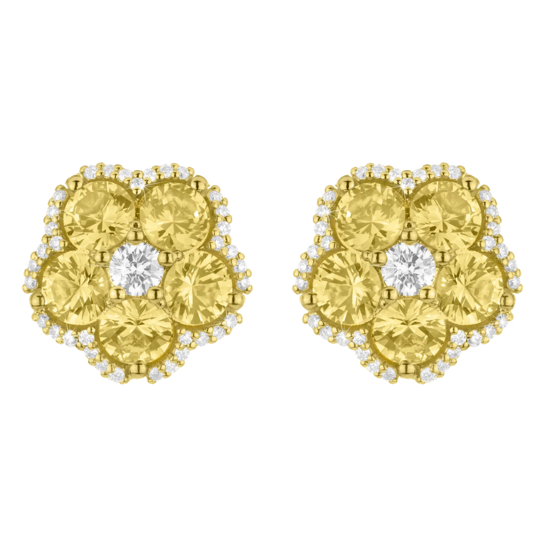 PAUL MORELLI Wild Child Stud 18K Yellow Gold Earrings With Yellow Sapphires And Diamonds Default Title