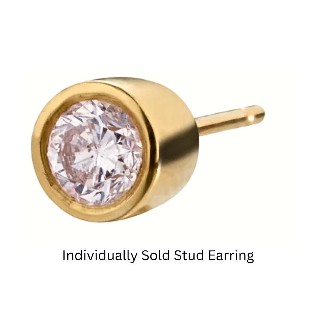 18K Yellow Gold Aegis Diamond Stud Earring Individually Sold