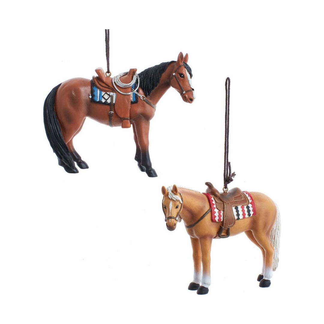 KURT ADLER Western Brown Horse Ornament