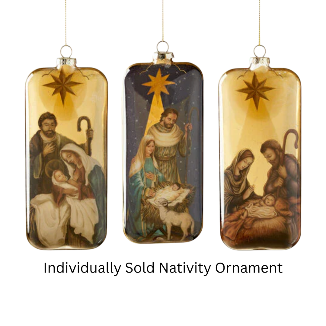 180 DEGREES Individually Sold Nativity Glass Ornament Default Title
