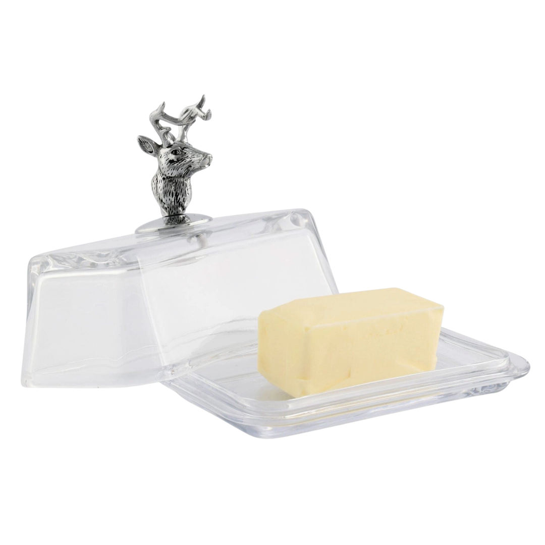 ARTHUR COURT Elk Glass Butter Dish