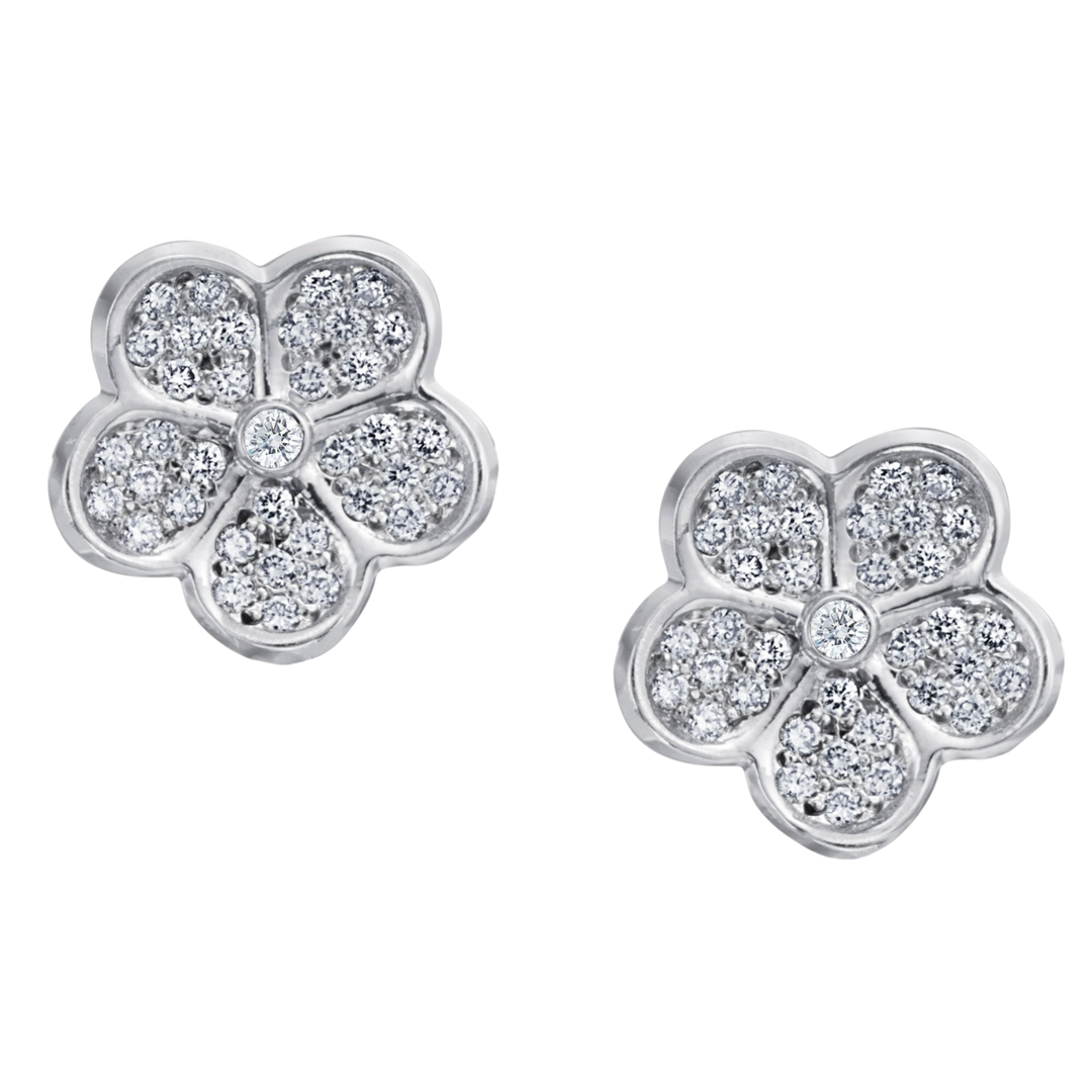 GUMUCHIAN 18K White Gold Pave Diamond Daisy Post Earrings Default Title