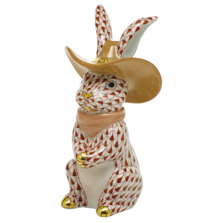 HEREND Cowboy Bunny RUST