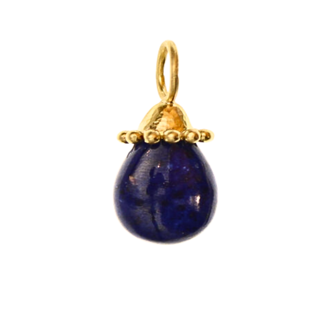 Lapis 19K Yellow Gold Jump Ring Pendant