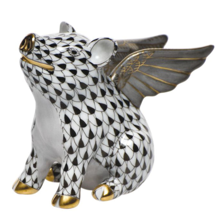 Herend When Pigs Fly Black