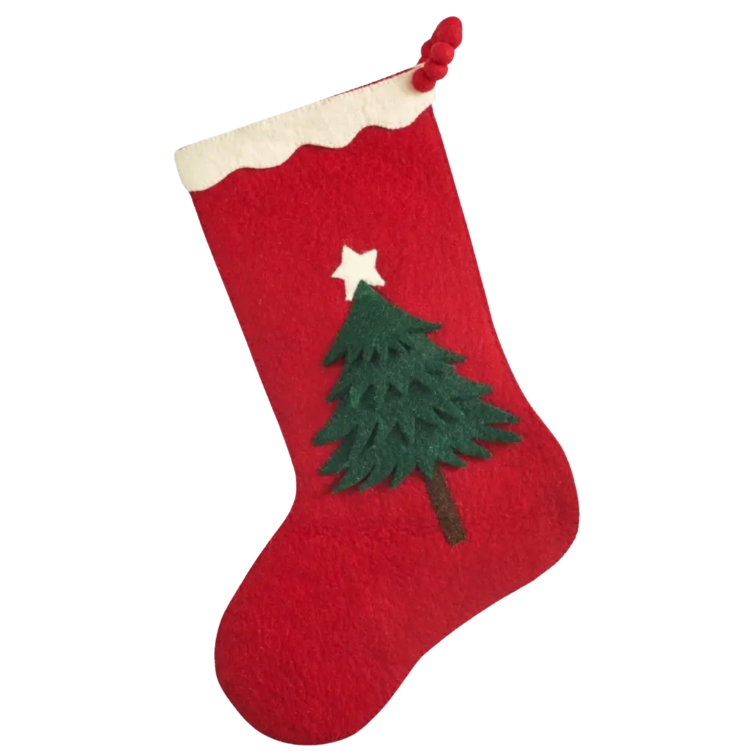 ARCADIA HOME Christmas Tree On Red Stocking Default Title