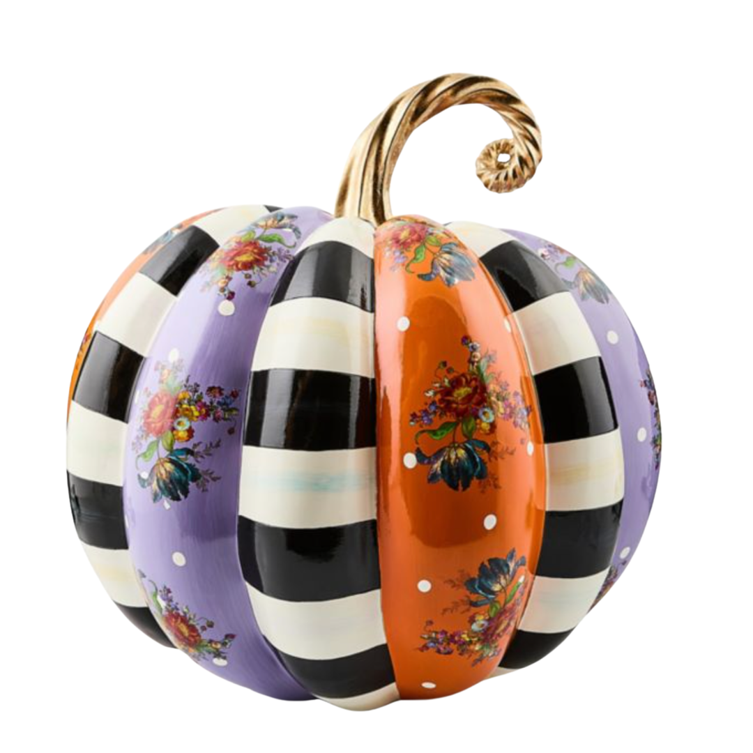 MACKENZIE CHILDS Violet Patchwork Extra Large Pumpkin Default Title