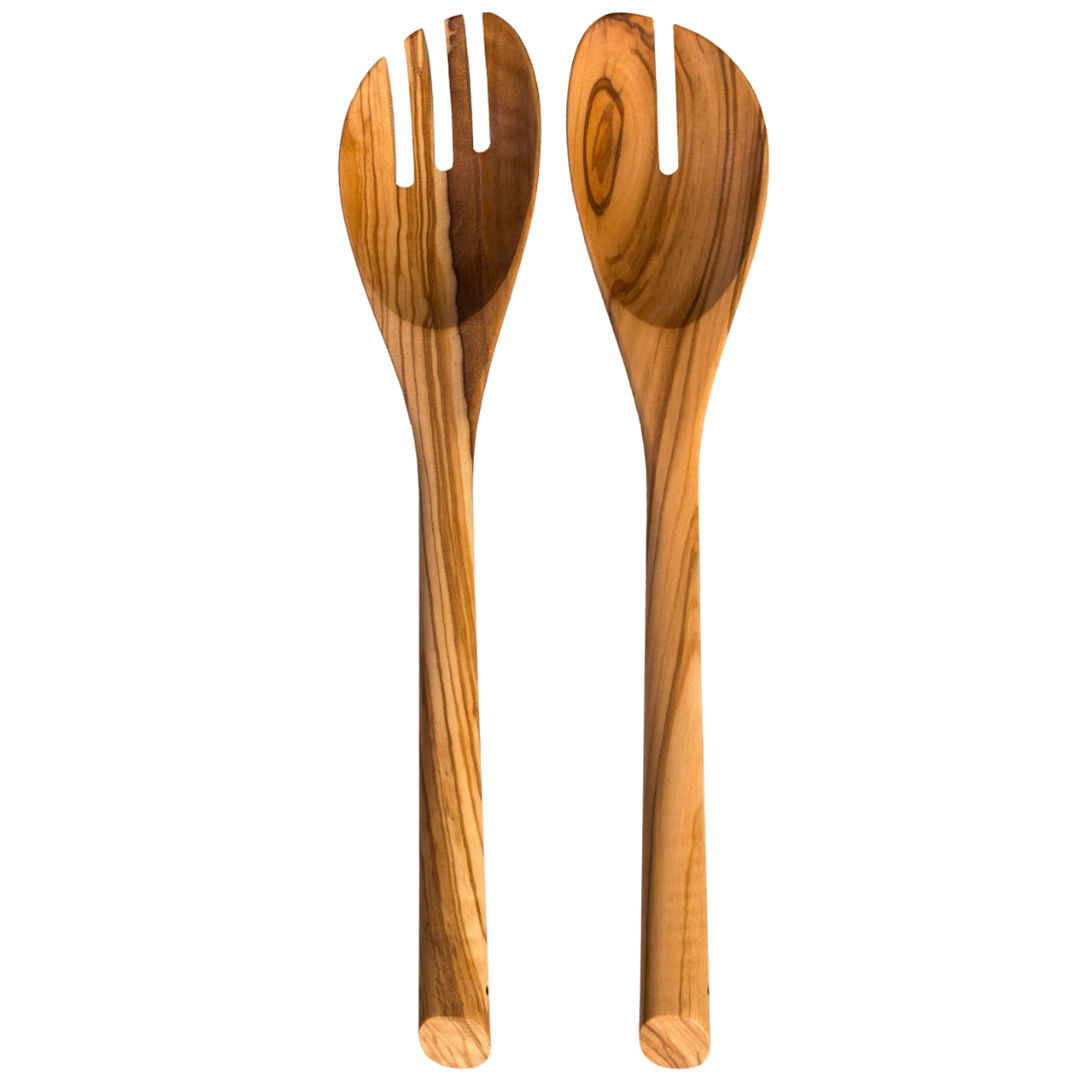 TOTALLY BAMBOO Rock and Branch Olive Wood Salad Serving Set Default Title