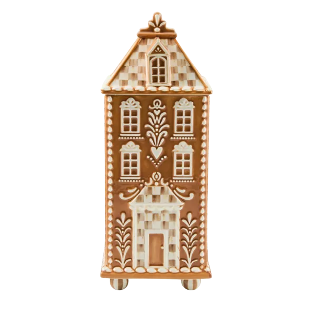MACKENZIE CHILDS MacKenzie-Childs Mocha Check Gingerbread Canister, Large Default Title