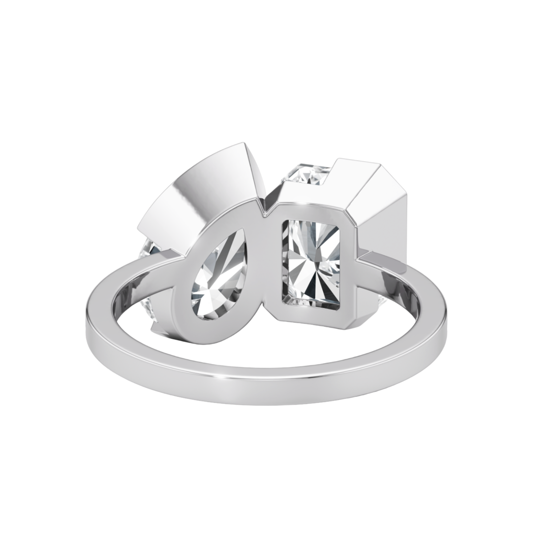 Belle Shops Meta 18K White Gold Zinnia Pave Ring