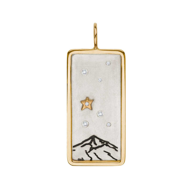 HEATHER B. MOORE Lone Peak Gold Silver Framed ID Tag With Raised Gold Star And Diamonds Default Title