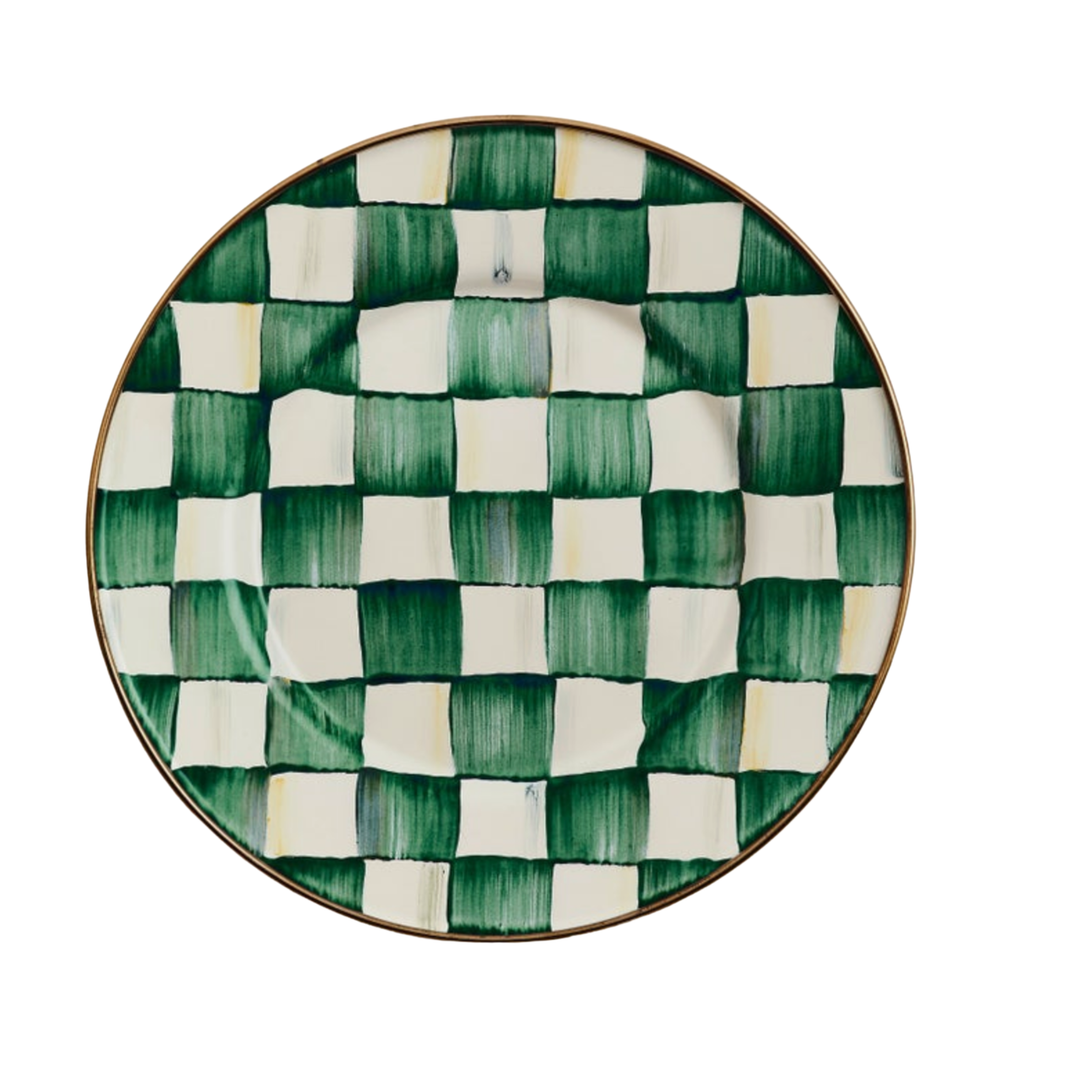 MACKENZIE CHILDS Emerald Check Salad Plate Default Title