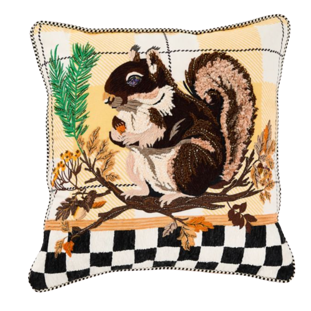 MACKENZIE CHILDS Squirrel Throw Pillow